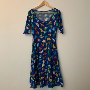 🐤 LuLaRoe Nicole Birds Dress 🐦